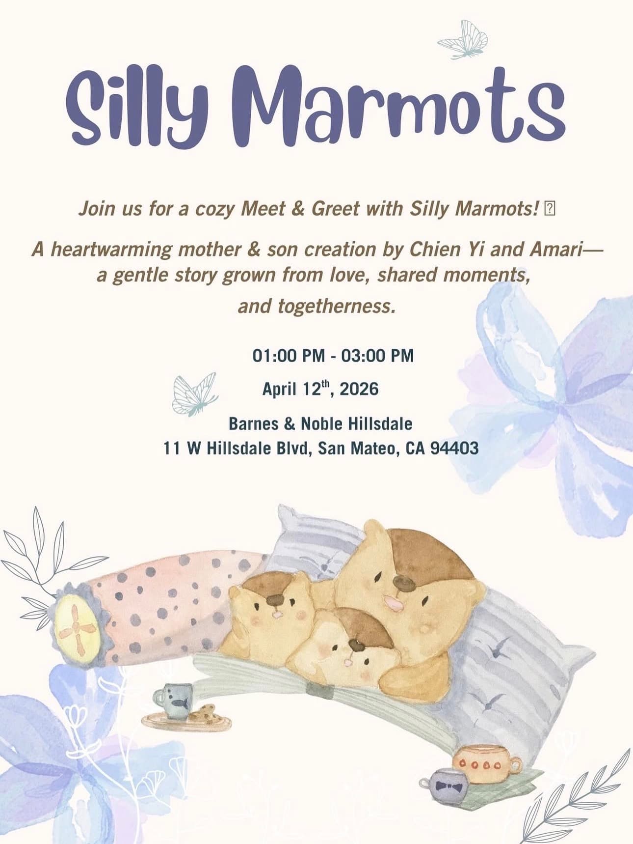 Poster for Silly Marmot Story Hour — May 17, 2026